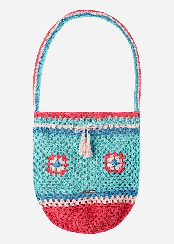 Calzedonia Crochet Beach Bag Donna Accessori Verde Acqua Blu | IT1274EX