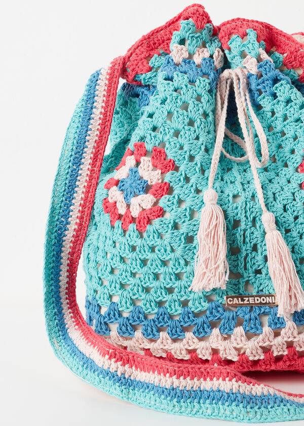 Calzedonia Crochet Beach Bag Donna Accessori Verde Acqua Blu | IT1274EX