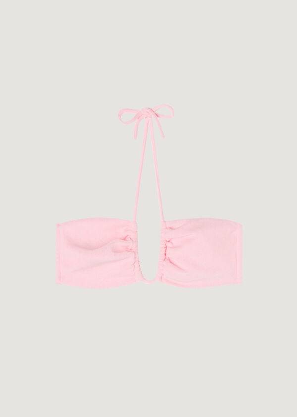 Calzedonia Drawstring Bandeau Beverly Hills Eco Donna Top Bikini Rosa | IT1709CE