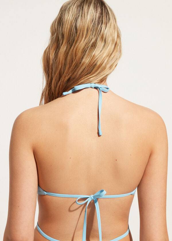 Calzedonia Drawstring Bandeau Islamorada Donna Top Bikini Blu | IT1711BC