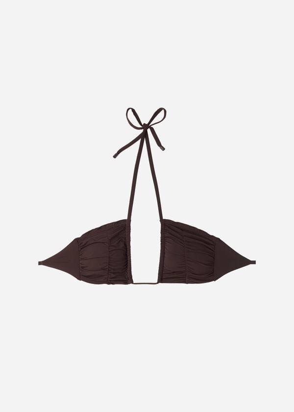 Calzedonia Drawstring Bandeau Islamorada Donna Top Bikini Caffè Marroni | IT1712NB