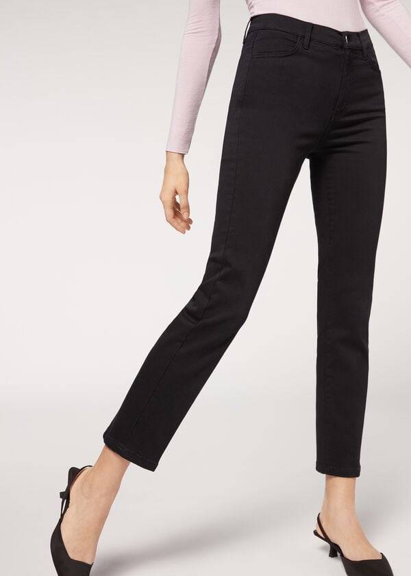 Calzedonia Eco Comfort Donna Jeans Nere | IT2567LH