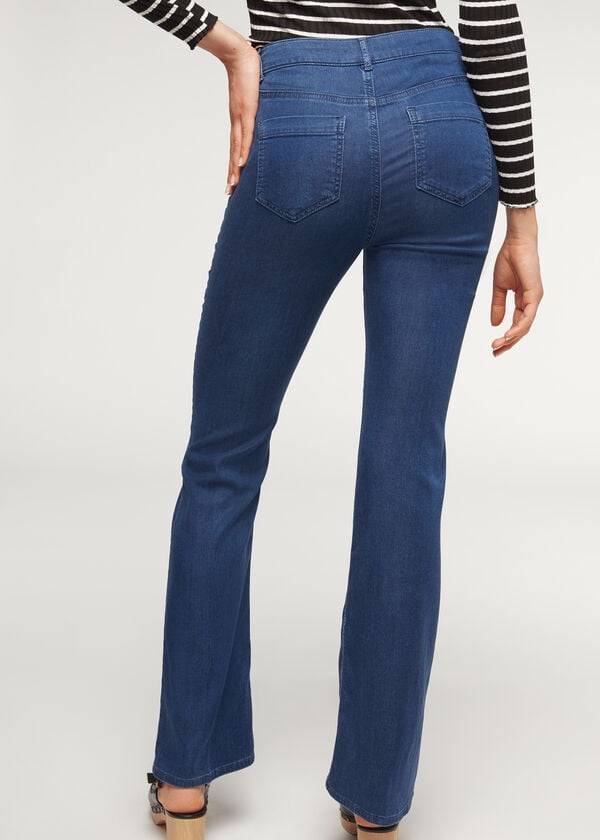 Calzedonia Eco Light Flared Denim Donna Jeans Blu Marino | IT2577OR