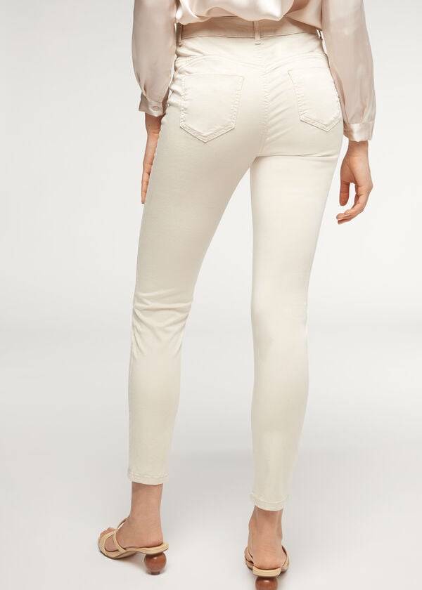 Calzedonia Eco Light Push Up Denim Donna Jeans Marroni Beige | IT2580YU