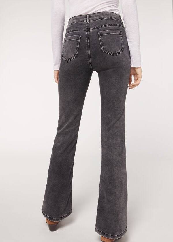 Calzedonia Flared Donna Jeans Grigie | IT2595JJ