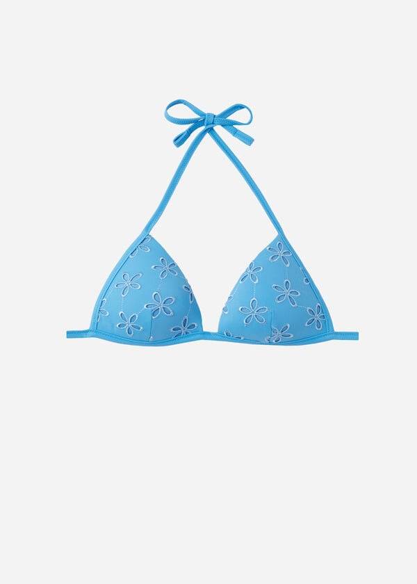 Calzedonia Graduated Imbottito Triangle Corfù Donna Top Bikini Blu | IT1741WY