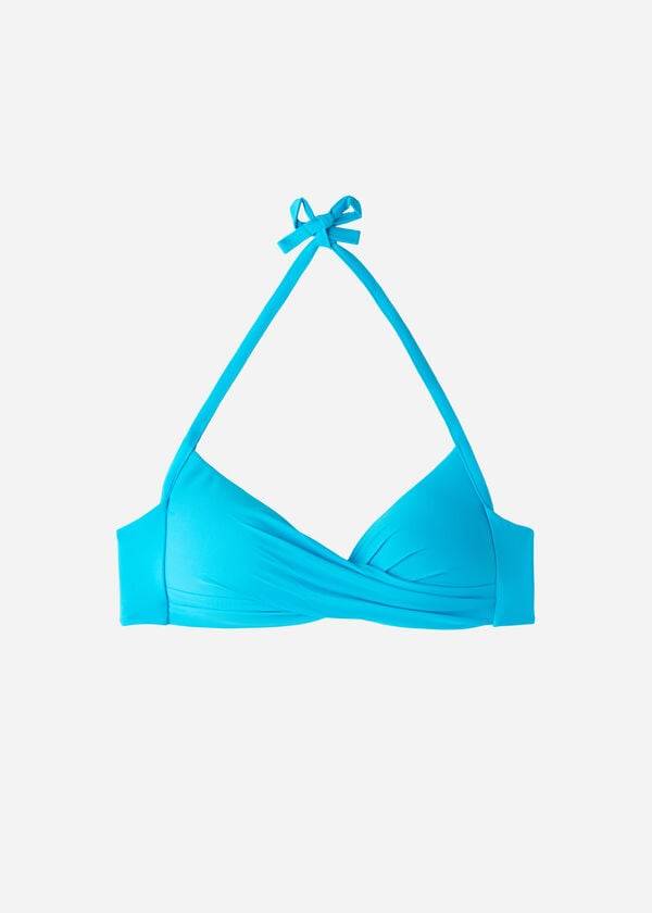 Calzedonia Graduated Soft Crisscross Imbottito Triangle Indonesia Donna Top Bikini Verde Acqua | IT1758LH