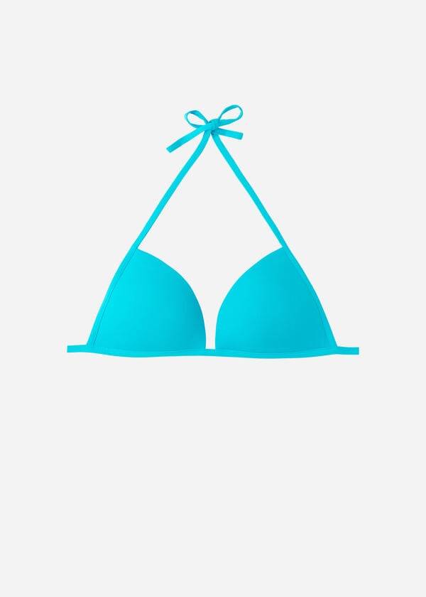 Calzedonia Graduated Soft Imbottito Triangle Indonesia Donna Top Bikini Verde Acqua | IT1764NB