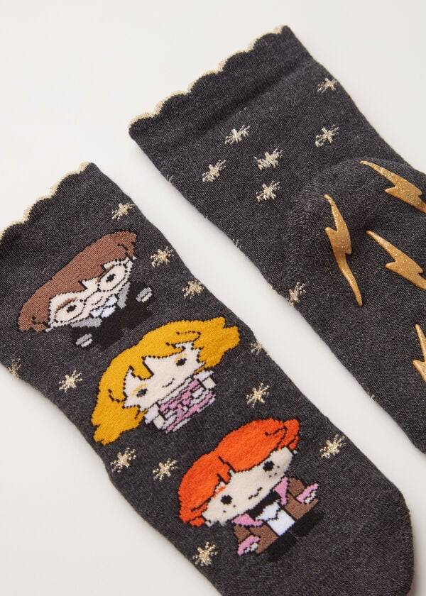 Calzedonia Harry Potter Christmas Non-Slip Corta Bambino Calzini Marroni | IT3181NB