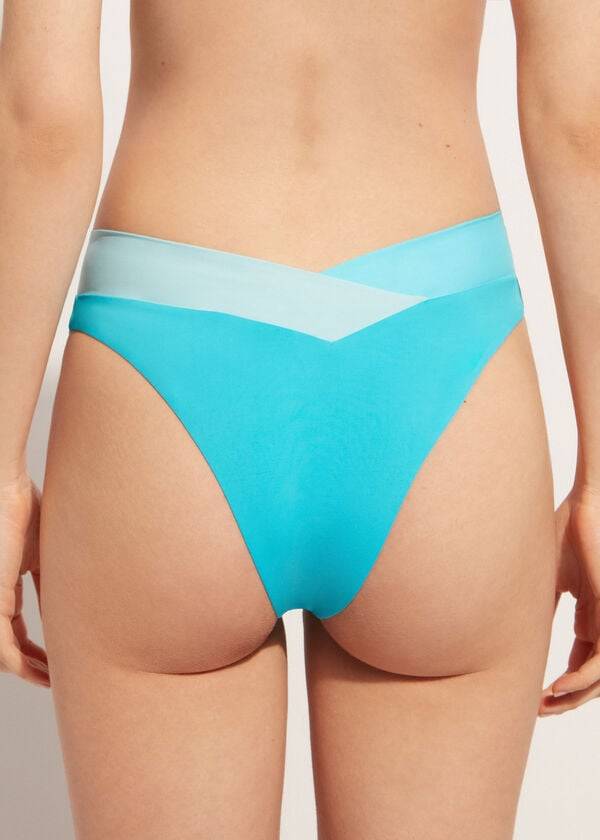 Calzedonia High-Cut Brazilian Azzorre Donna Slip Bikini Verde Acqua Verdi | IT1439SO