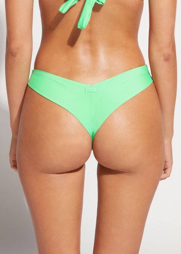 Calzedonia High Cut Brazilian Indonesia Eco Donna Slip Bikini Menta | IT1387SO