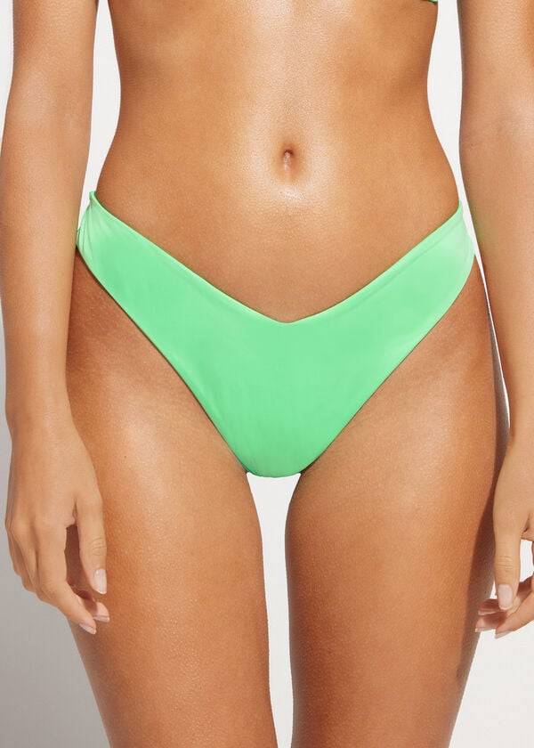 Calzedonia High Cut Brazilian Indonesia Eco Donna Slip Bikini Menta | IT1387SO