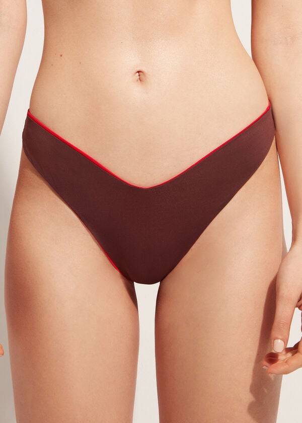 Calzedonia High Cut Brazilian Indonesia Eco Donna Slip Bikini Rosse | IT1391HK