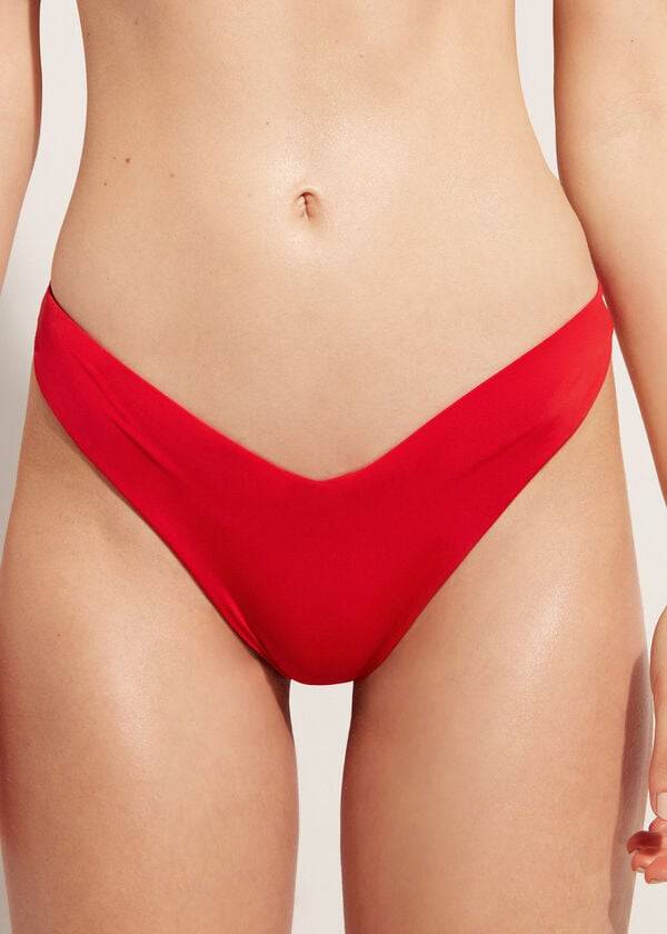 Calzedonia High Cut Brazilian Indonesia Eco Donna Slip Bikini Rosse | IT1391HK