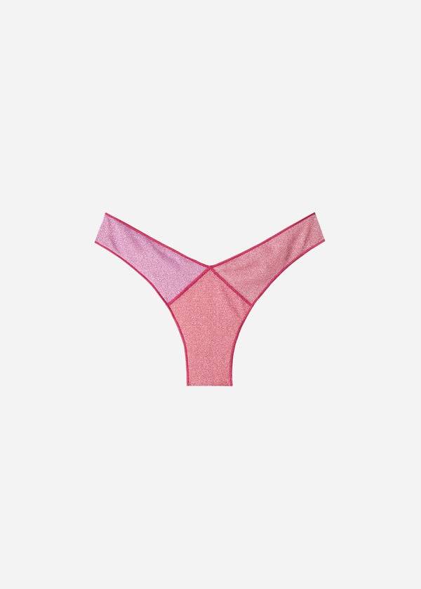 Calzedonia High Cut Brazilian Lamé Lisbona Donna Slip Bikini Rosa | IT1392JJ