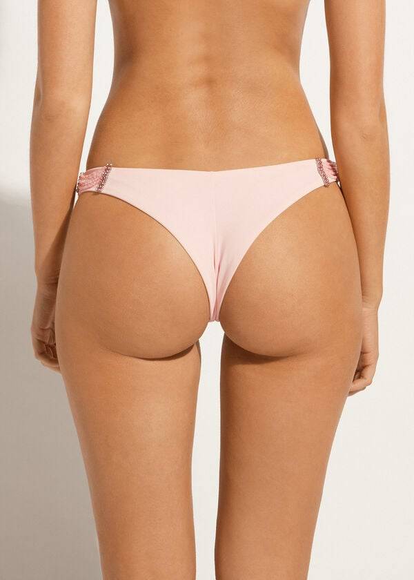 Calzedonia High-Cut Brazilian Manila Donna Slip Bikini Rosa | IT1443HK