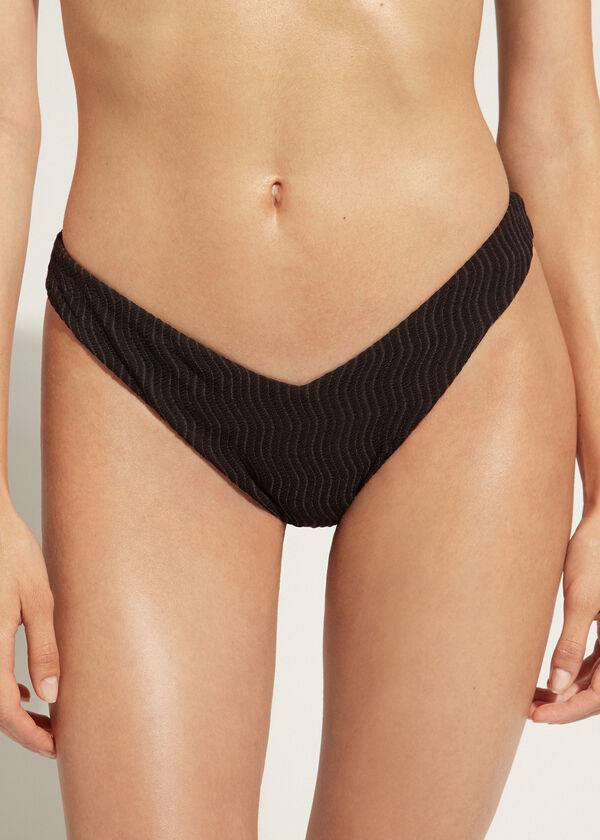 Calzedonia High-Cut Brazilian Mykonos Donna Slip Bikini Nere | IT1448XF