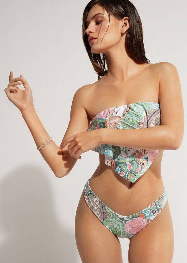 Calzedonia High-Cut Brazilian Saint Tropez Donna Slip Bikini Verdi | IT1450VD