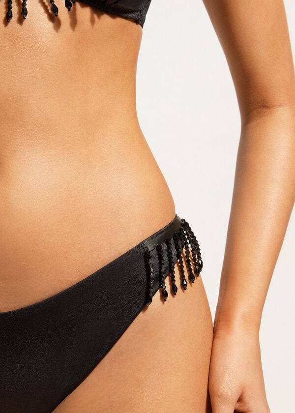 Calzedonia High Cut Brazilian Taipei Donna Slip Bikini Nere | IT1394LH