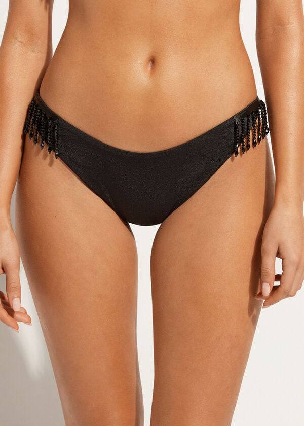 Calzedonia High Cut Brazilian Taipei Donna Slip Bikini Nere | IT1394LH