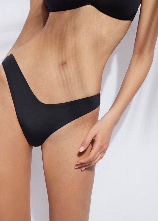 Calzedonia High Cut Indonesia Eco Donna Slip Bikini Nere | IT1395ZG