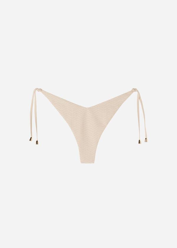 Calzedonia High Cut V-shaped Brazilian The Hamptons Donna Slip Bikini Beige | IT1401MA