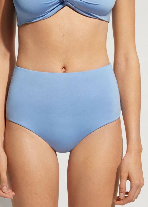 Calzedonia High Shaper Vita Indonesia Eco Donna Slip Bikini Blu | IT1403WY