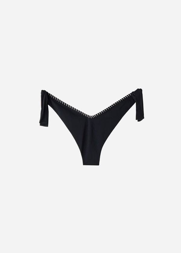 Calzedonia High V-Cut Brazilian Mumbai Donna Slip Bikini Nere | IT1412AP