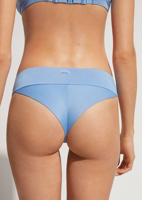 Calzedonia High Vita Brazilian Indonesia Eco Donna Slip Bikini Blu | IT1418JJ