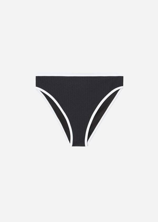 Calzedonia High Vita Coimbra Donna Slip Bikini Nere Bianche | IT1422XF