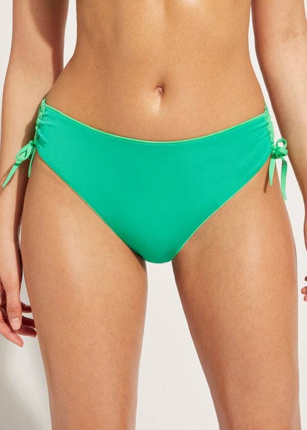 Calzedonia High-Vita Drawstring Indonesia Donna Slip Bikini Verdi | IT1456EX