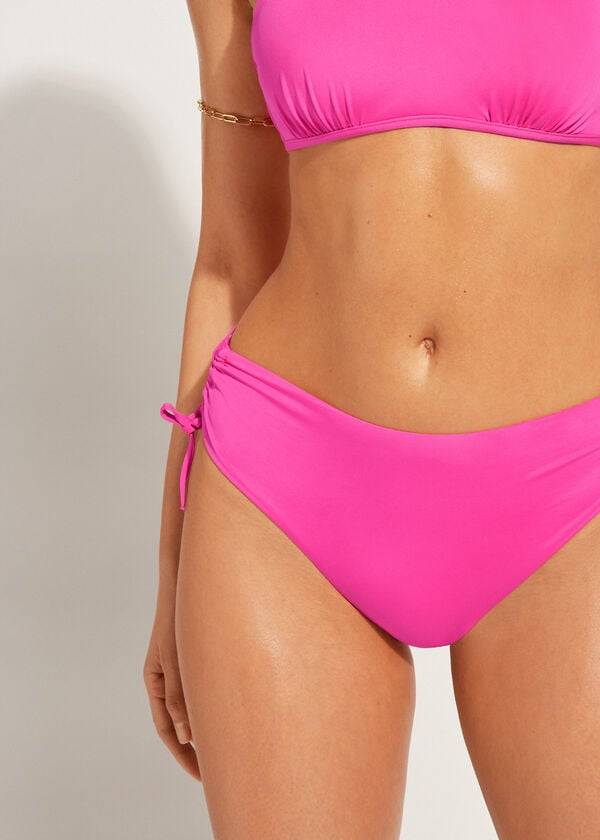 Calzedonia High-Vita Drawstring Indonesia Donna Slip Bikini Rosa | IT1457RW