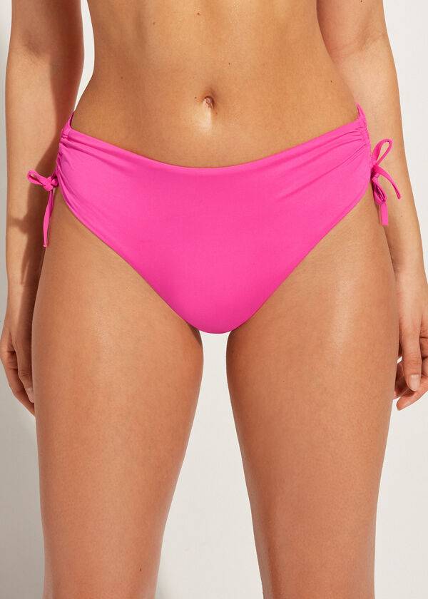 Calzedonia High-Vita Drawstring Indonesia Donna Slip Bikini Rosa | IT1457RW