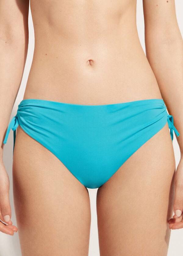 Calzedonia High-Vita Drawstring Indonesia Donna Slip Bikini Verde Acqua | IT1458TV