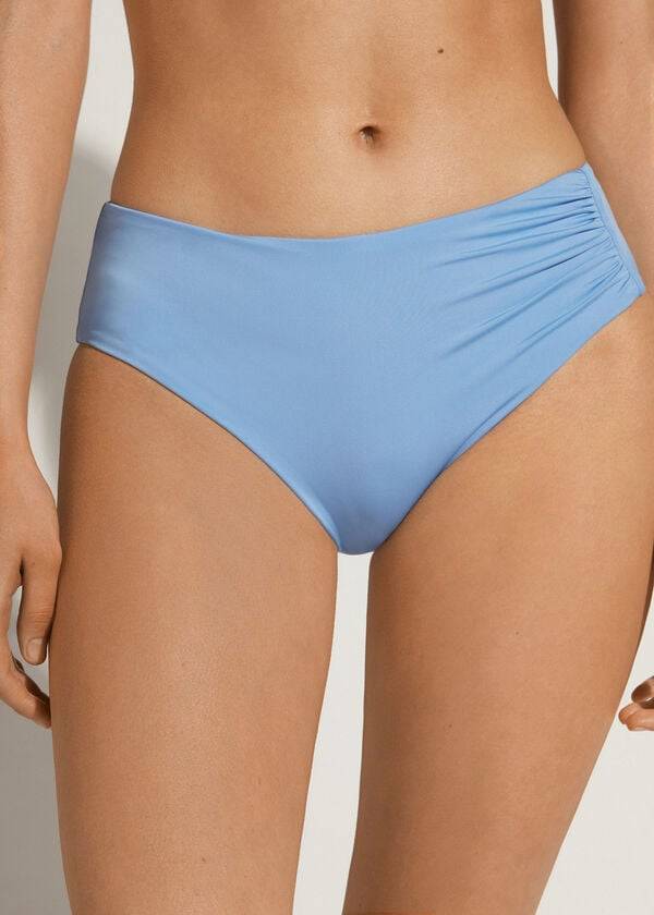 Calzedonia High Vita Indonesia Eco Donna Slip Bikini Blu | IT1424VD