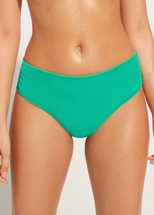 Calzedonia High Vita Indonesia Eco Donna Slip Bikini Verdi | IT1430EX