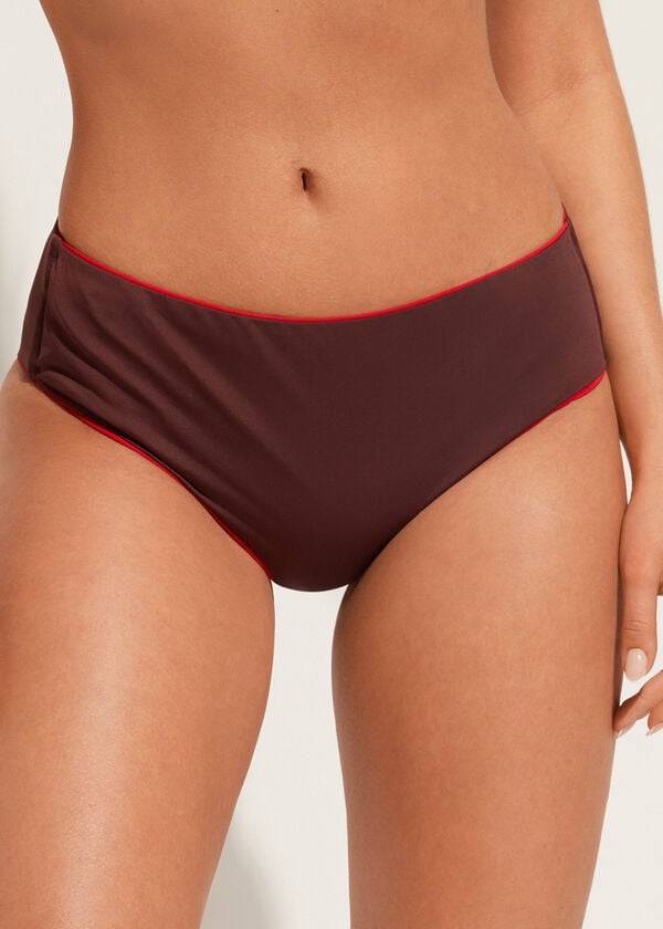 Calzedonia High Vita Indonesia Eco Donna Slip Bikini Bordeaux | IT1434UT