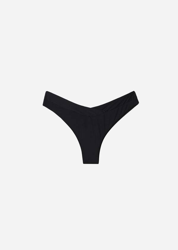 Calzedonia High-Vita V-Cut Brazilian Indonesia Donna Slip Bikini Nere | IT1461IS