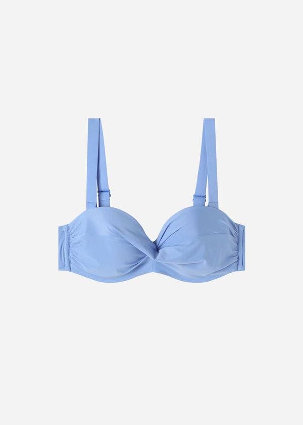 Calzedonia Imbottito Bandeau Indonesia Donna Top Bikini Blu | IT1789BC