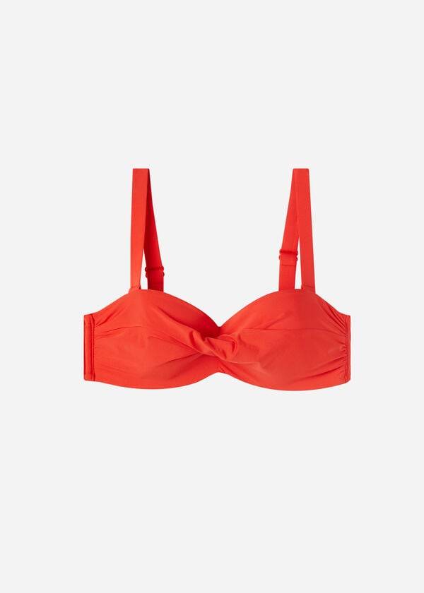 Calzedonia Imbottito Bandeau Indonesia Donna Top Bikini Rosse | IT1791MA