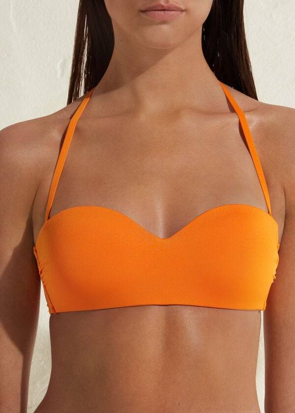 Calzedonia Imbottito Bandeau Indonesia Eco Donna Top Bikini Arancioni | IT1792QZ