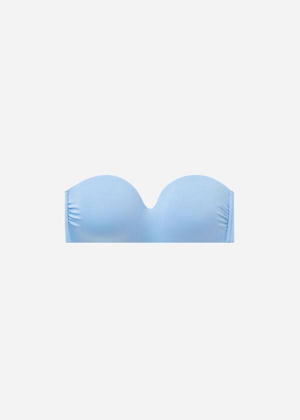 Calzedonia Imbottito Bandeau Indonesia Eco Donna Top Bikini Blu | IT1794EX