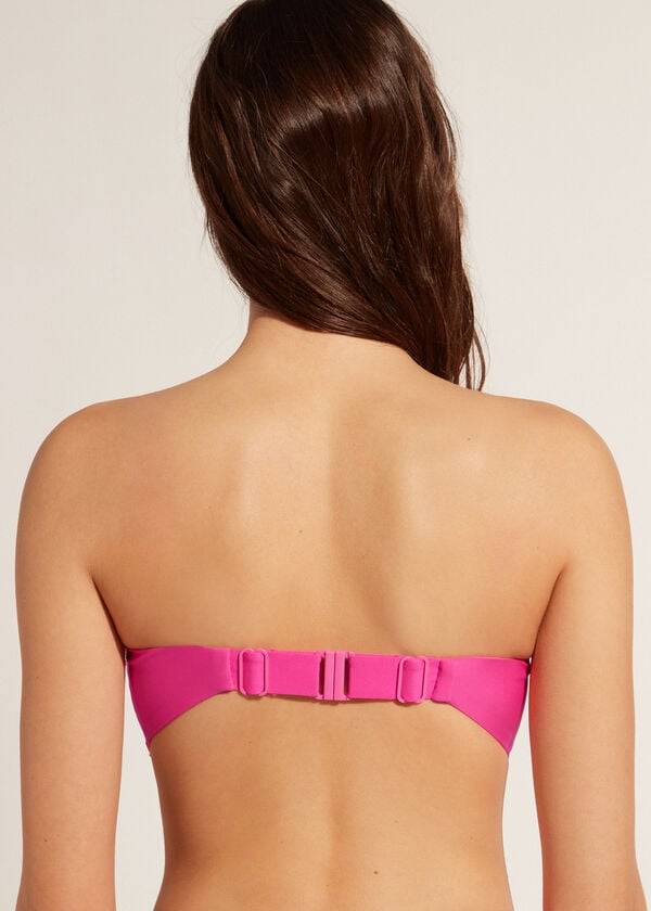 Calzedonia Imbottito Bandeau Indonesia Eco cobey Donna Top Bikini Rosa | IT1800OR