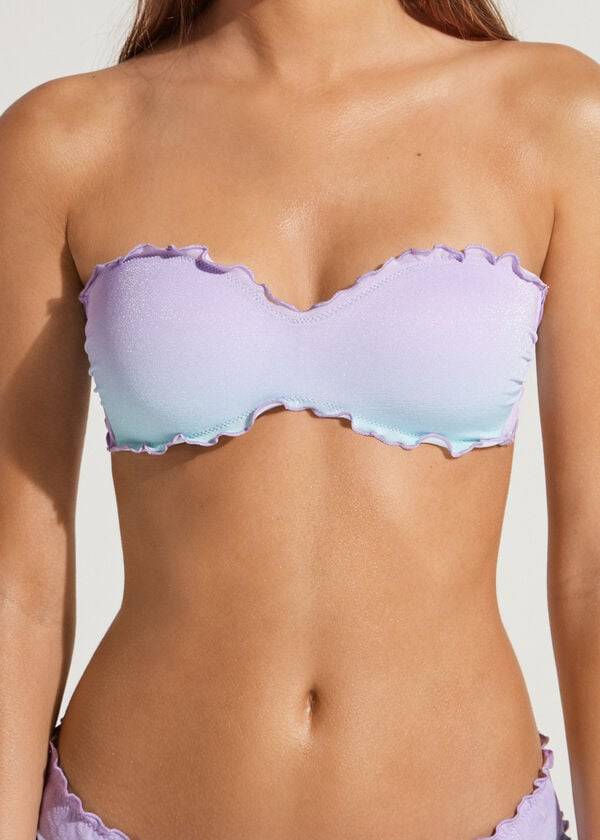 Calzedonia Imbottito Bandeau Madrid Donna Top Bikini Viola | IT1813CE