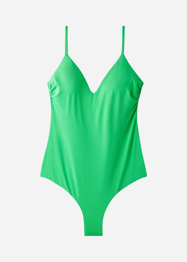 Calzedonia Imbottito One-Piece Indonesia Donna Costumi Da Bagno Verdi | IT2179BC