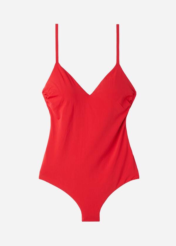 Calzedonia Imbottito One-Piece Indonesia Donna Costumi Da Bagno Rosse | IT2182QZ