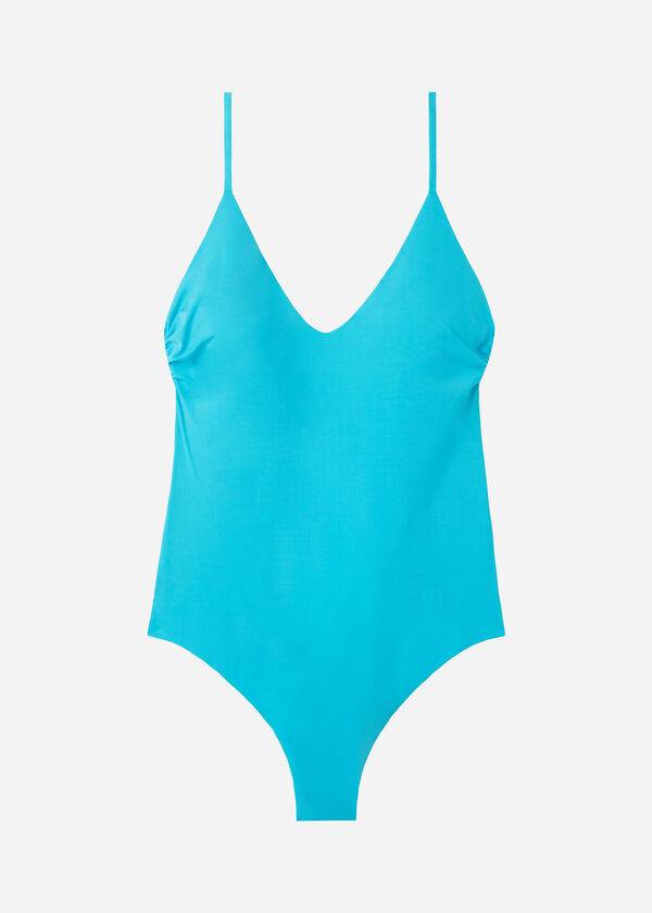 Calzedonia Imbottito One-Piece Indonesia Donna Costumi Da Bagno Verde Acqua | IT2183WY