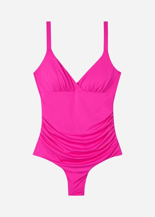 Calzedonia Imbottito One-Piece Shaping-Effect Indonesia Eco Donna Costumi Da Bagno Rosa | IT2194DN