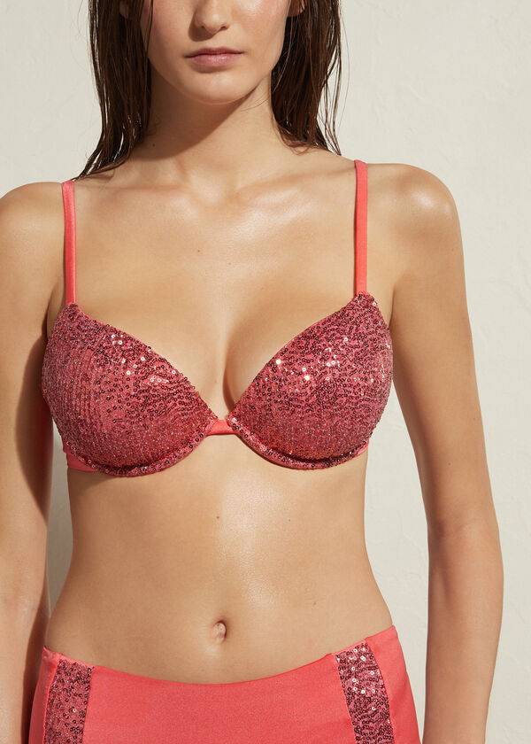 Calzedonia Imbottito Push-Up Cannes Donna Top Bikini Rosa | IT1838XF