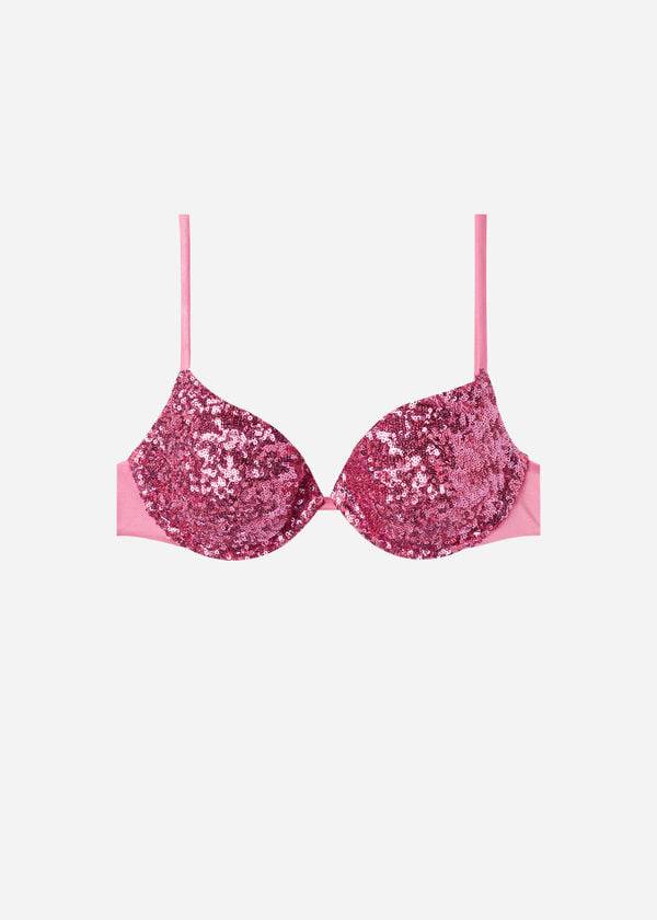 Calzedonia Imbottito Push-Up Cannes rosa Donna Top Bikini Rosa | IT1844QZ